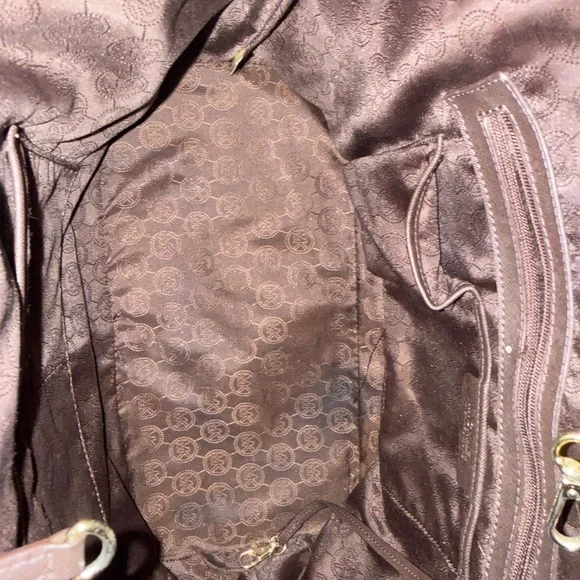 MICHAEL Kors Jet Set StripeTote saffiano leather orange-wallet Set EUC - Picture 9 of 14